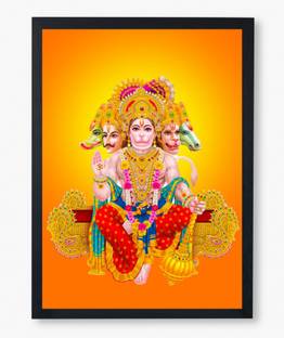 SRHT LORD SHRI HANUMAN JI BAJRANGBALI HD Laminated Poster Size 9X13 A4 Religious Frame
