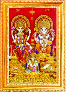 SUNINOW Laxmi ganesh kuber ji photo frame Religious Frame