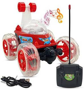 Krishna Marketing Chota Bheem Remote Control Rechargeable 360 Degree Stunt Car with Music & Lights