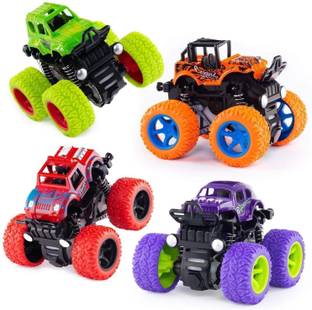 AR KIDS TOYS Mini Monster Truck Friction Powered Cars Toys, 360 Degree Stunt 4wd Cars