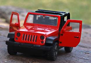 Ruhani Toys & Gift Gallery Die-Cast Metal Thar Car, Openable Doors, Pull Back Action (Red, Pack of: 1)