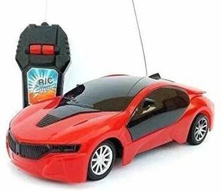PEEHU 3D LED Light & Sound car Toy with Remote Control Toy for Kids Boy & Girls (Age-3+) (Fast Red)