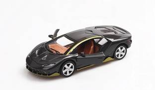 MTOYS Black Lamborghini Diecast Metal Toy Car - Pull Back Action and Open Doors