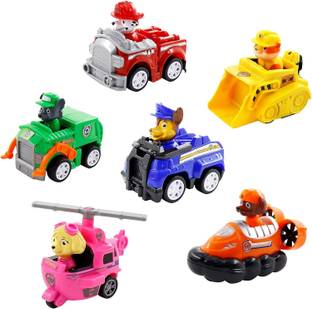 BAREPEPE Paw Patrol Vehicle Set Of 6 Dog with pull back
