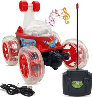 Glamour Ben 10 Remote Control Rechargeable 360 Degree Stunt Car Chota Bheem Car (Red)