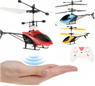 Skyler Collection Flying Remote Control Helicopter Toy with Motion Sensor & Colorful Light Multico