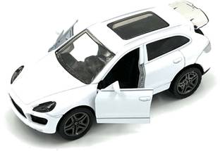 Playrox Metal Toy Car Porsche Cayenne SUV Open Doors Tailgate Pull Back Sunroof for Kids