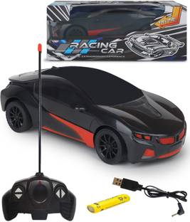 CADDLE & TOES Remote Control Toy Car Electric Chargeable 3D Lightning (Royal Black)