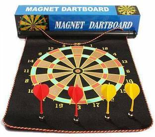 mega star Indoor and Outdoor Magnetic Score Dartboard Kit with 6 Soft Darts Dart Board Game