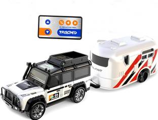 DIKUJI ENTERPRISE 1:64 Mini RC Truck with LED-Lit Trailer Diecast Zinc Alloy 2.4G Car