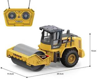 star impex Remote Control Road Roller Construction Vehicle – 1:18 Scale Heavy Machinery Toy