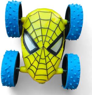 troovia Spider-Man Inspired Stunt Toy Car – 360° Rotating, Dual-Sided, Friction Powered