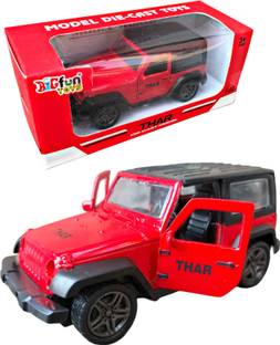 Ruhani Toys & Gift Gallery Metal Openable 2 Door Thar Toy Car 1:32 Die-cast Pull Back Model Car (Red)
