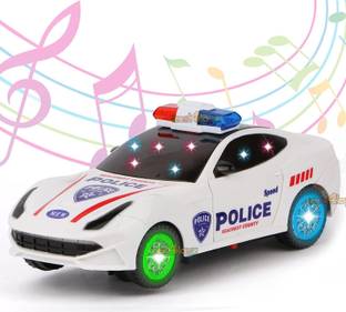 mega star Dancing Toy Car 360 Degree Rotating Police Car with 3D Flashing Light & Sound,