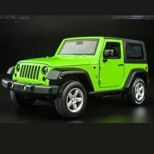 sktoyss Green Thar Jeep Replica: Die-Cast Metal Toy with Pullback and Opening Doors