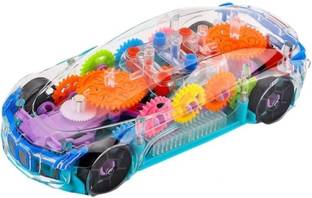 WonderplayToy Concept Racing Educational Transparent Car Toy with Moving GearsLED Lights Music