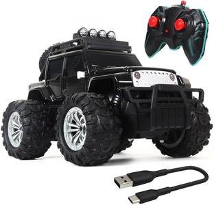 Wembley Rechargeable Adventure Jeep Off Roader All-Terrain & 4 Headlight Mode RC Car