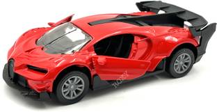 Playrox Metal Toy Car Bugatti Open Doors High Speed Pull Back Dual Tone Sports for Kids