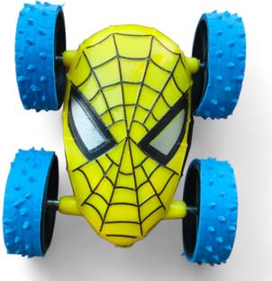 troovia Spider-Man Inspired Stunt Toy Car – 360° Rotating, Dual-Sided, Friction Powered