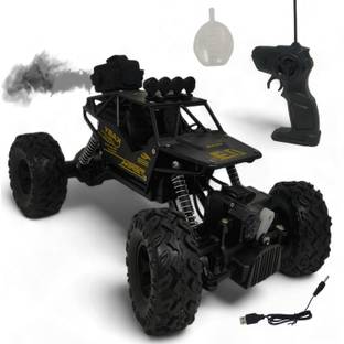 Aavkar creation Rock Crawler Black Car 4x4 With Mist Smoke And Monster Truck