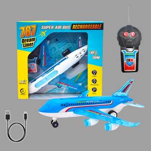 Toy DEKHO A787 Super Air Bus Rechargeable with Full Body Lights and Sound Universal Wheel