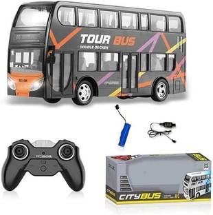 SHARNGA Remote Control Double-Decker Tour Bus, RC City Express Bus Toy with Controller