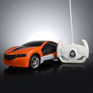 Gurukrupa 3D Racing Car Toy Remote Control High Speed with Dazzling 3D Light Effect