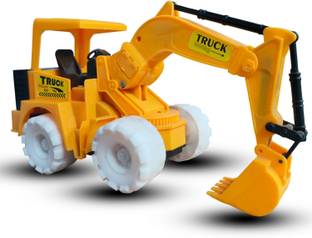 TOYS-TALK Battery Operated JCB Digger Toy for Kids – Realistic Excavator with Wheel Light