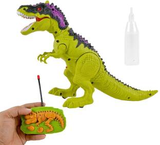 VikriDa Walking Dinosaur Toy with Mist Spray, Roaring Sound & Light Electric Dino Toy