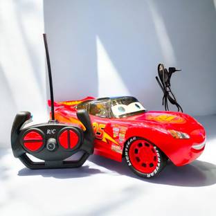 SABIRAT 3D McQueen RC Car, Remote Control, 27MHz, Complete Function, LED Lights,