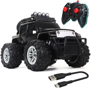 Wembley Rechargeable Adventure Jeep Off Roader All-Terrain & 4 Headlight Mode RC Car