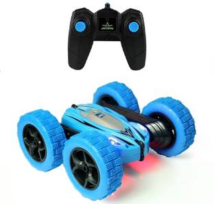 Amaflip RC Car Remote Control Double Sided Pioneer Stunt Car Plastic 4WD 360 Degree Rotating Tumbling Anti Skid Rubber Tyre Toy with Lights Gift