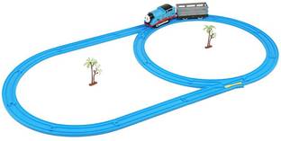 Kiditos Electric Engine Train Track Set - Cart & Trees - Sound & Flashing Headlights