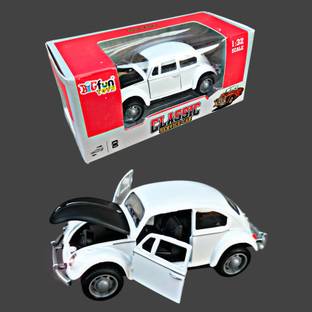 Ruhani Toys & Gift Gallery Metal Body Car Door Openable with Light and Sound Pullback (White)