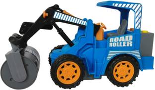 DHAMAKA VROOM JCB Contruction Vehicle Set Road Roller Car Musical Toy with Lights