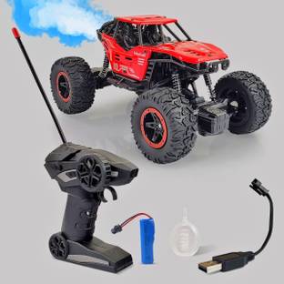 KIDDOZ KREATIONS Stunt Remote Control Rock Crawler Mist Smoke Spray Function, High Speed Car