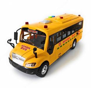 PICKNIES Realistic School Bus Toy for Kids, School Van/Bus with Light and Sound