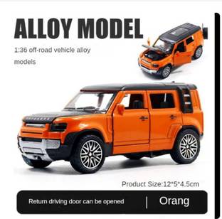 Storex Orange Land Rover Defender Metal Car Toy with Openable Doors