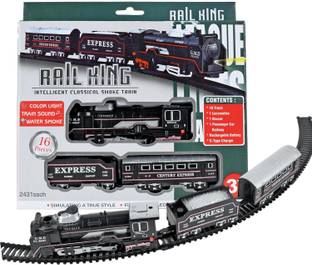 Braintastic Smoke Train toy set with sound and music (Rail King Small)