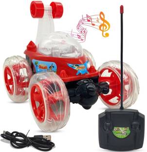 Glamour Ben 10 Remote Control Rechargeable 360 Degree Stunt Car Chota Bheem Car (Red)