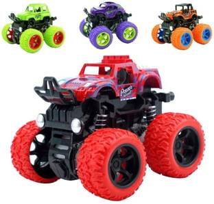 TITIRANGI 4 Pack 4WD Monster Truck Cars,Push and Go Toy Trucks Friction Powered Cars 4 Wheel Drive Vehicles for Toddlers Children Boys Girls Kids Gift-4PCS