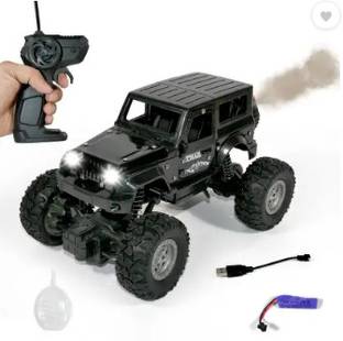 Tenmar Remote Control Car for Kids with Mist Smoke Effect 2 Wd Monster Truck (Black)