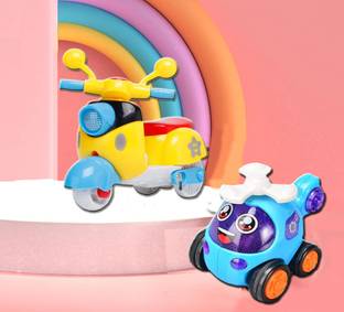 KOBBET Combo Mini Scooter and Cartoon Mini helicopter Toy for Kids Toddler Baby Adults