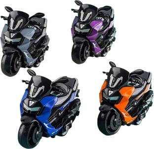 Ruhani Toys & Gift Gallery Metal Pull Back Motorbike Scooty with Moving Handle for Kids (Pack of Any 1)