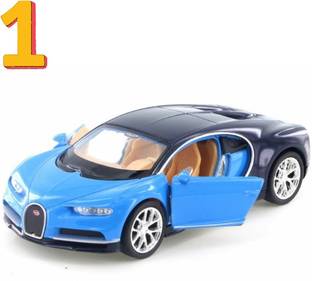 Meraz Blue Bugatti Chiron Toy Car – 1:24 Scale Model with Openable Doors pull back