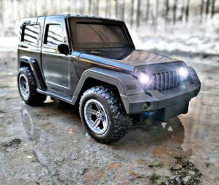 Ruhani Toys & Gift Gallery Remote Control Thar with Led Lights and Song/USB Rechargable Toy Car-Black