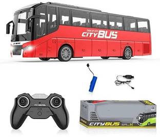 SHARNGA 2.4 GHz RC Luxury City Long Buses Vehicle Toy for Kids 4 Wheel Drive Bus