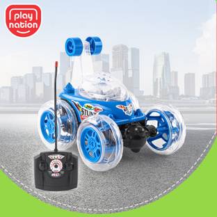 Play Nation USB Rechargeable Stunt Toy Car with Music & Light|360°Twisting Stunt Car for Kid