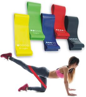 Fitfun Loop Bands Set Of 5, Premium Yoga Workout Loop Bands Resistance Tube