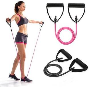 Top Quality Store Resistance Band Or Toning Tube with Foam Handle रेजिस्टेंस ट्यूब